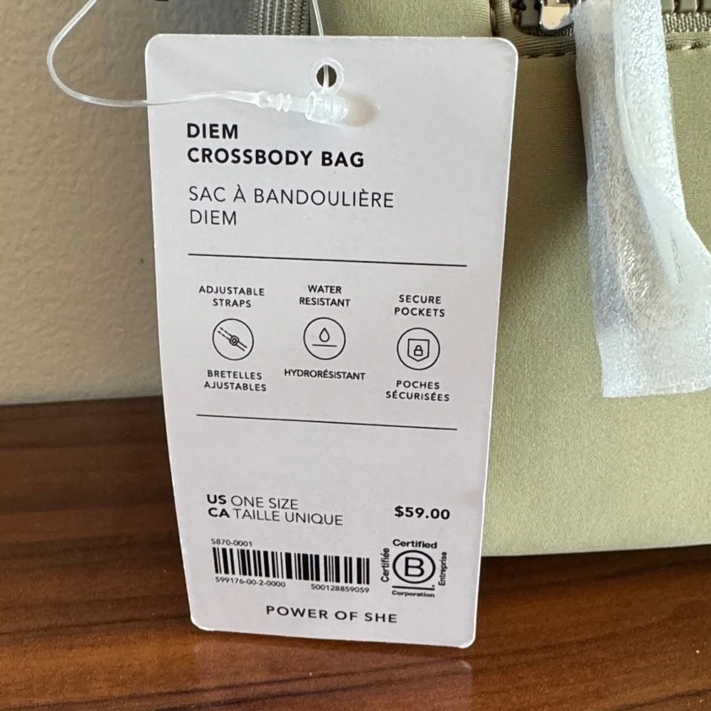 Athleta Olive Branch Green Neoprene Diem Crossbody Bag - Picture 2 of 6